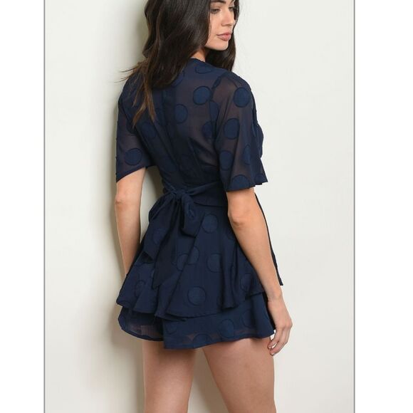 🖤Navy Ruffled Romper - Picture 2 of 3